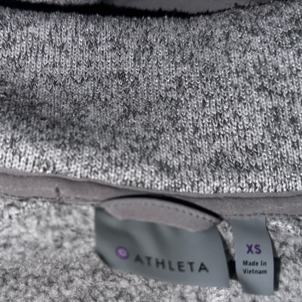 Athleta Fitted Heather Gray Zip-Up Jacket w/hood.  Size XS - Picture 3 of 3